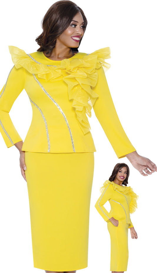 Stellar Looks SL600542-YLW-QS Church Suit
