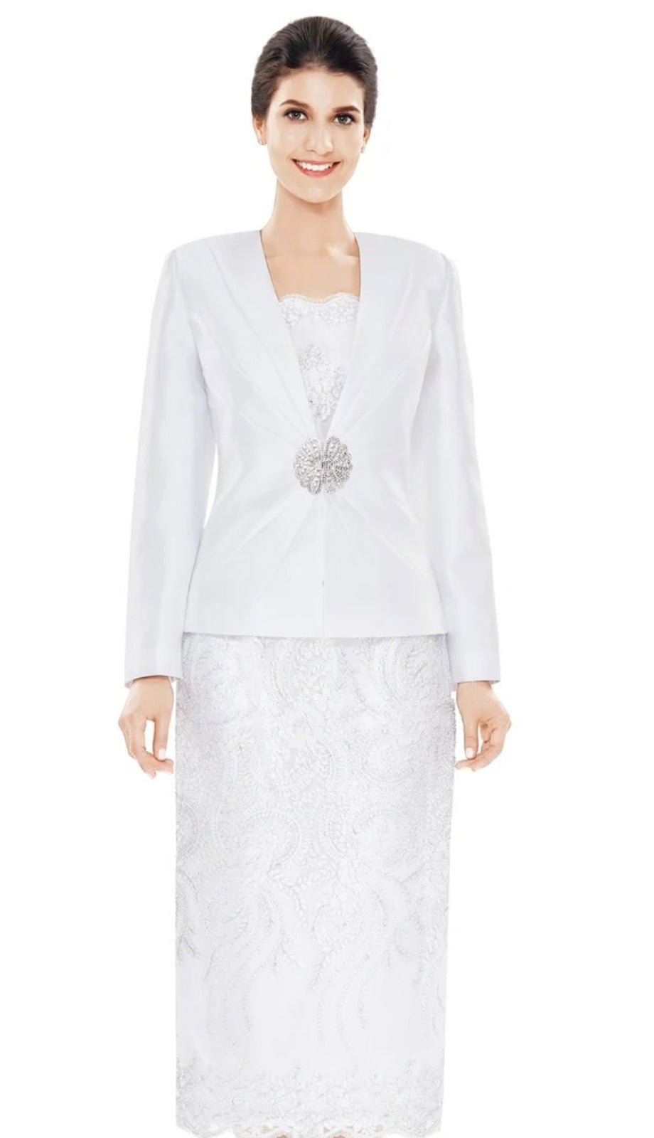 Nina Massini 2470-WHT-CO Church Suit