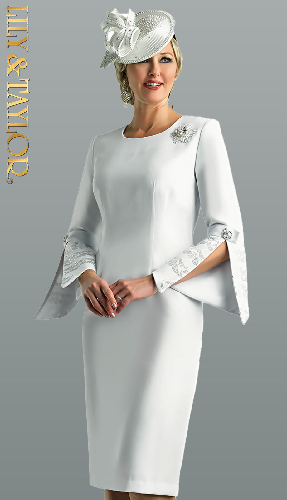 Lily And Taylor 4625-WHT Church Dress