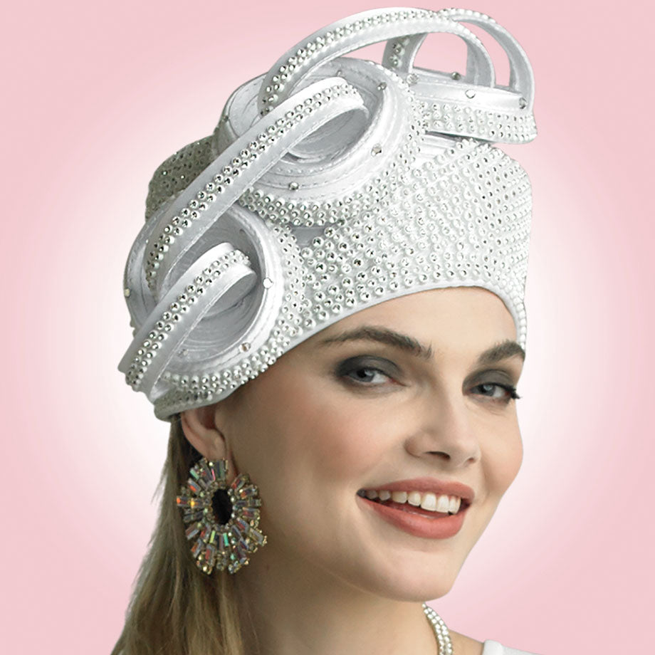 Lily And Taylor H145-WHT Church Hat