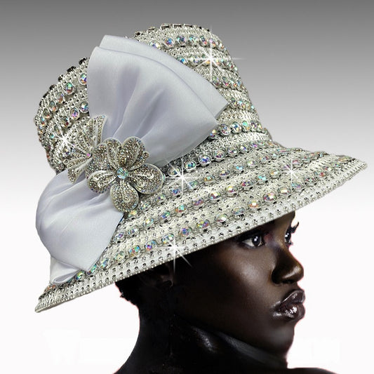 Church Hat 2520 FABERGE-WHT-AB