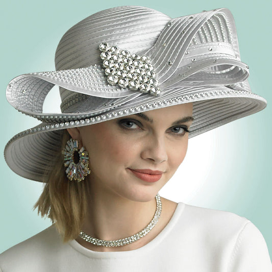 Lily And Taylor H147-WHT Church Hat