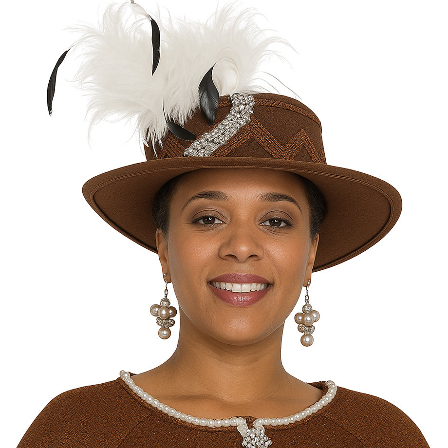 Champagne Italy H5962-BRWN-IH Church Hat