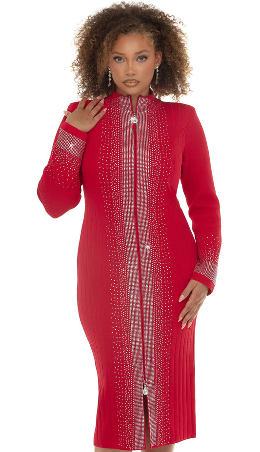 Donna Vinci 13478-RED Church Dress