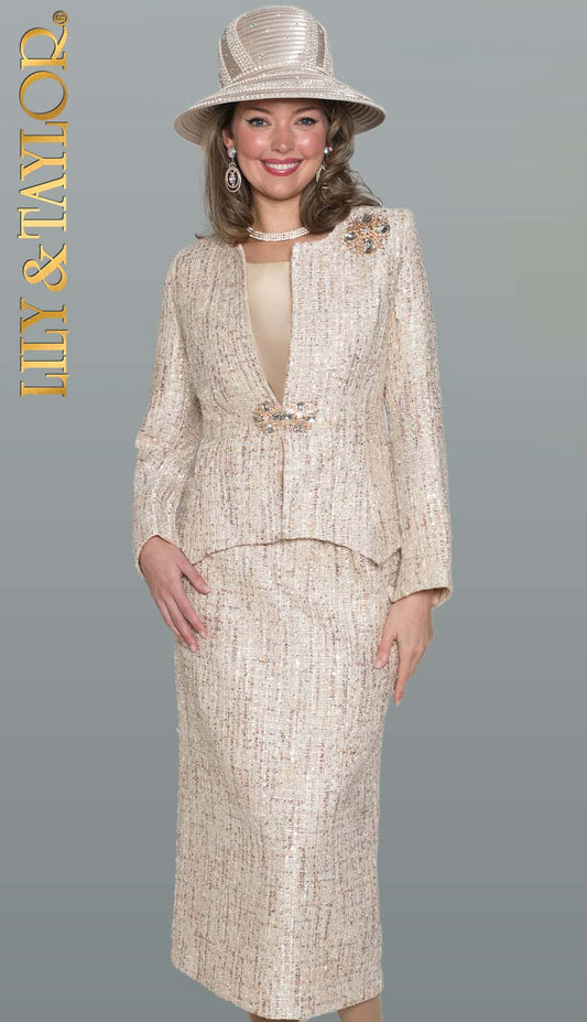 Lily and Taylor 5134-GLD-QS Church Suit