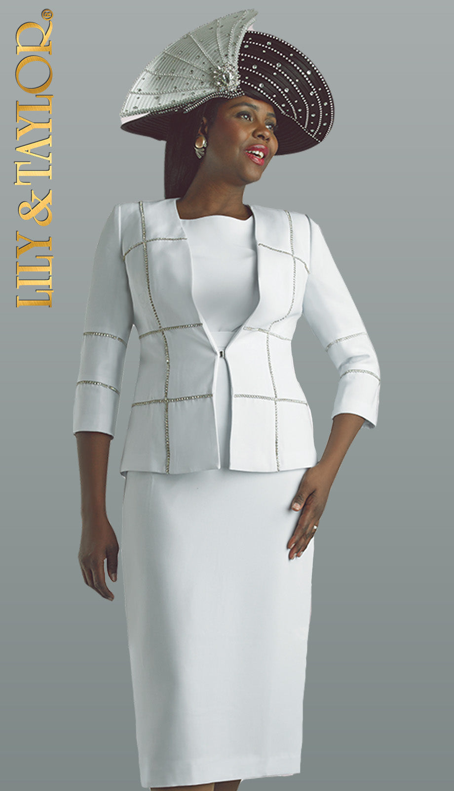 Lily And Taylor 4623-WHT-H Church Hat