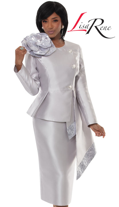 Lisa Rene 66972-SLV Church Suit