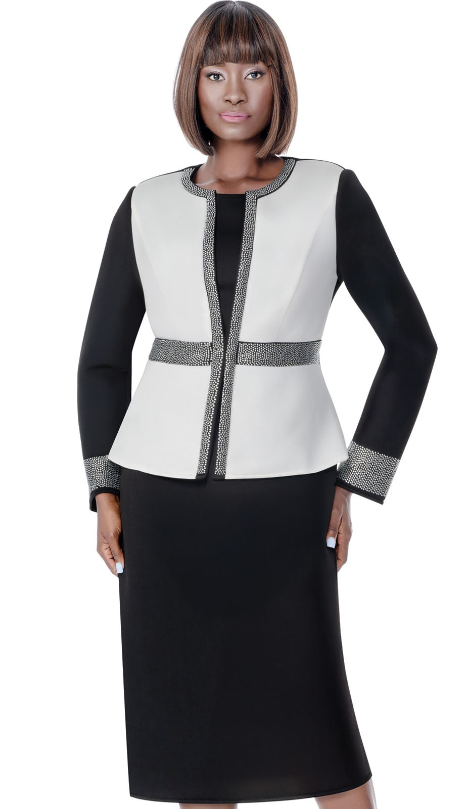 Terramina 7018-BLK-WHT Church Suit