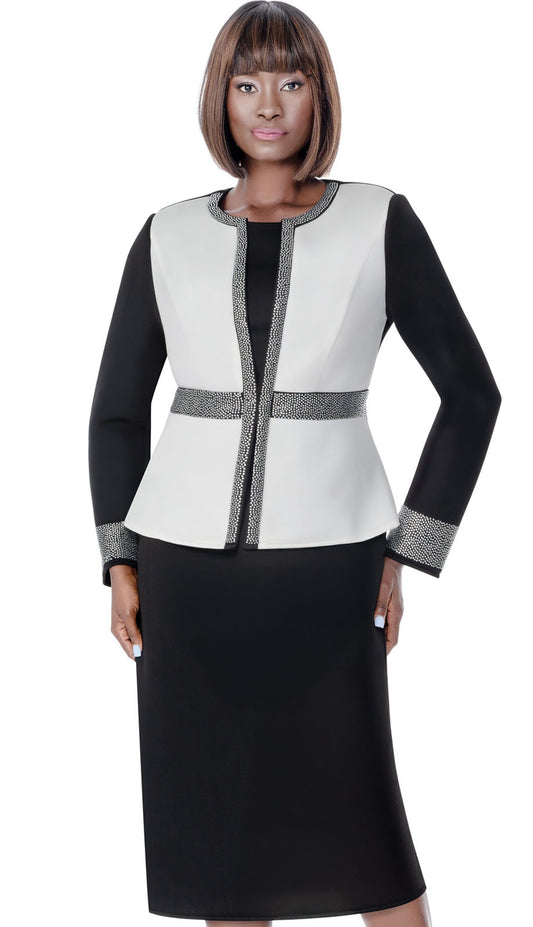 Terramina 7018-BLK-WHT Church Suit