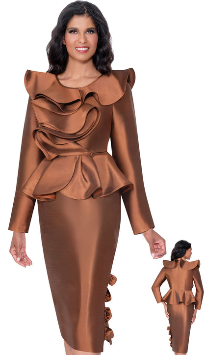 Stellar Looks SL600722-BRN-QS Church Suit