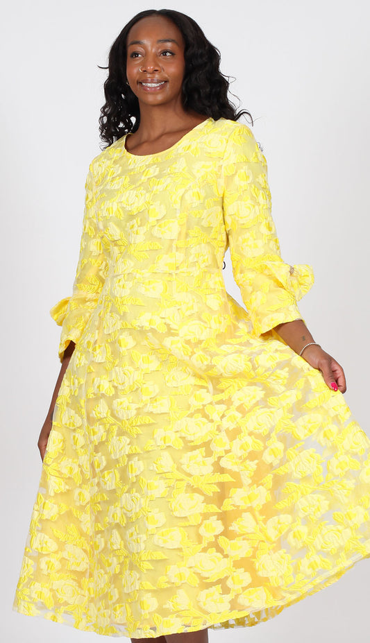 Diana Couture 8825-YLW-QS Church Dress