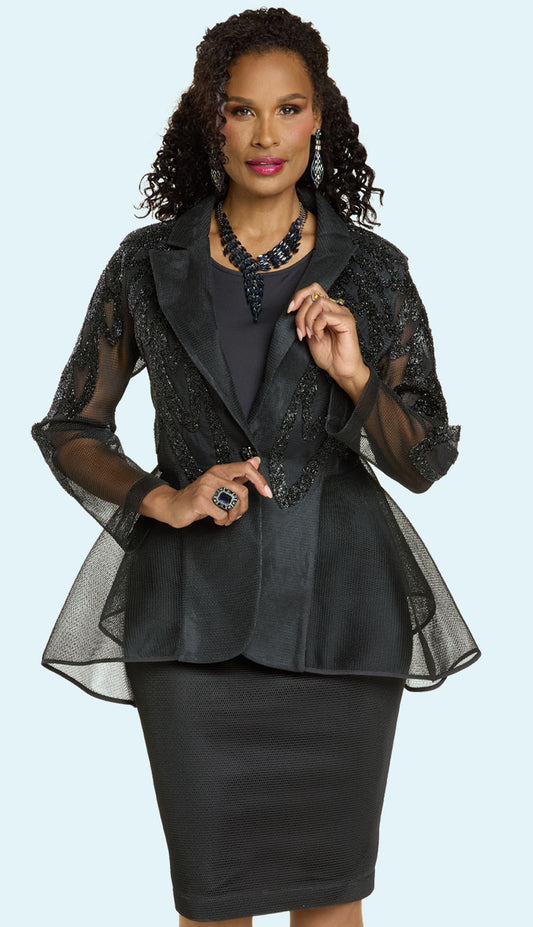 Donna Vinci 5865-BLK-IH Church Suit
