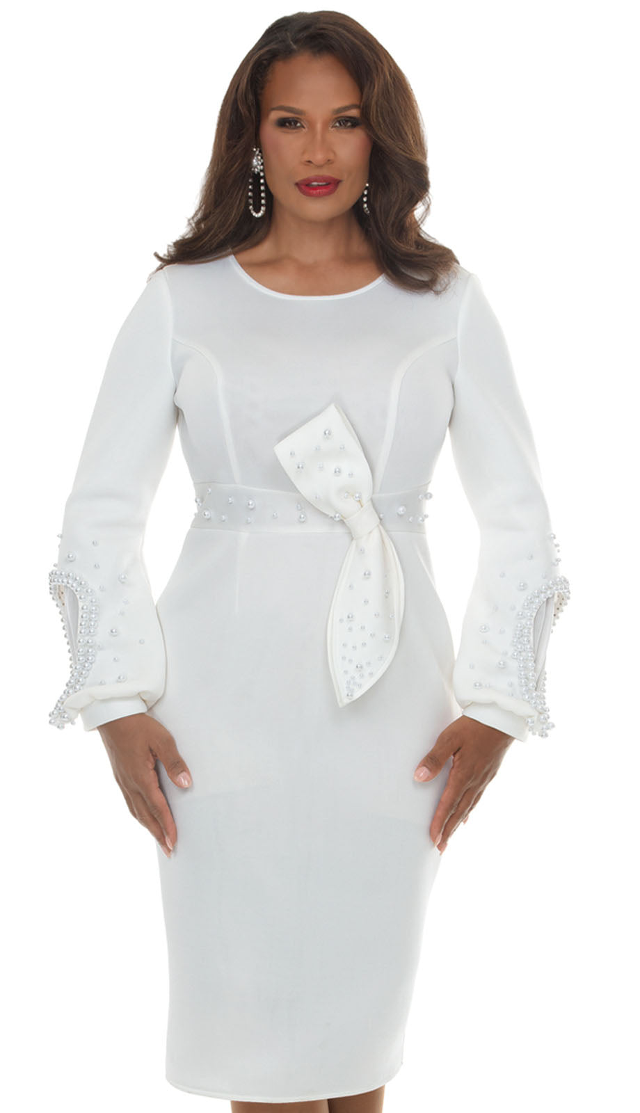 Lisa 3378-WHT-QS Church Dress