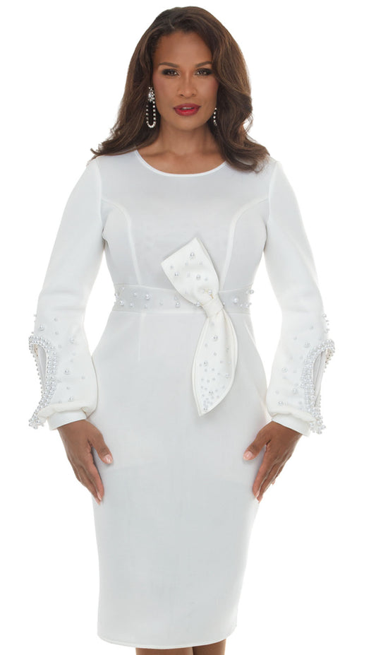 Lisa 3378-WHT-QS Church Dress