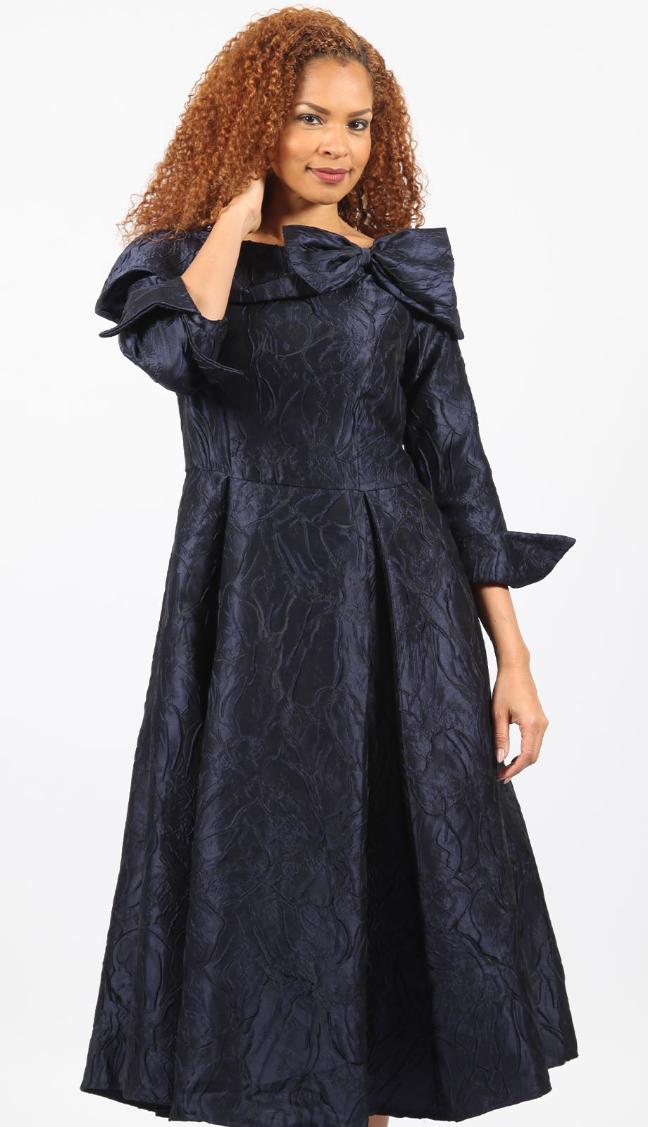 Diana Couture 8757-NVY Church Dress