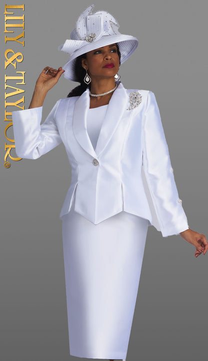 Lily And Taylor 4514-WHT-H Ladies Church Hat