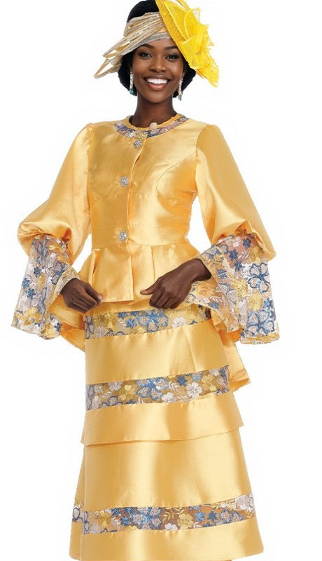 Champagne Italy 6025-GLD Church Suit