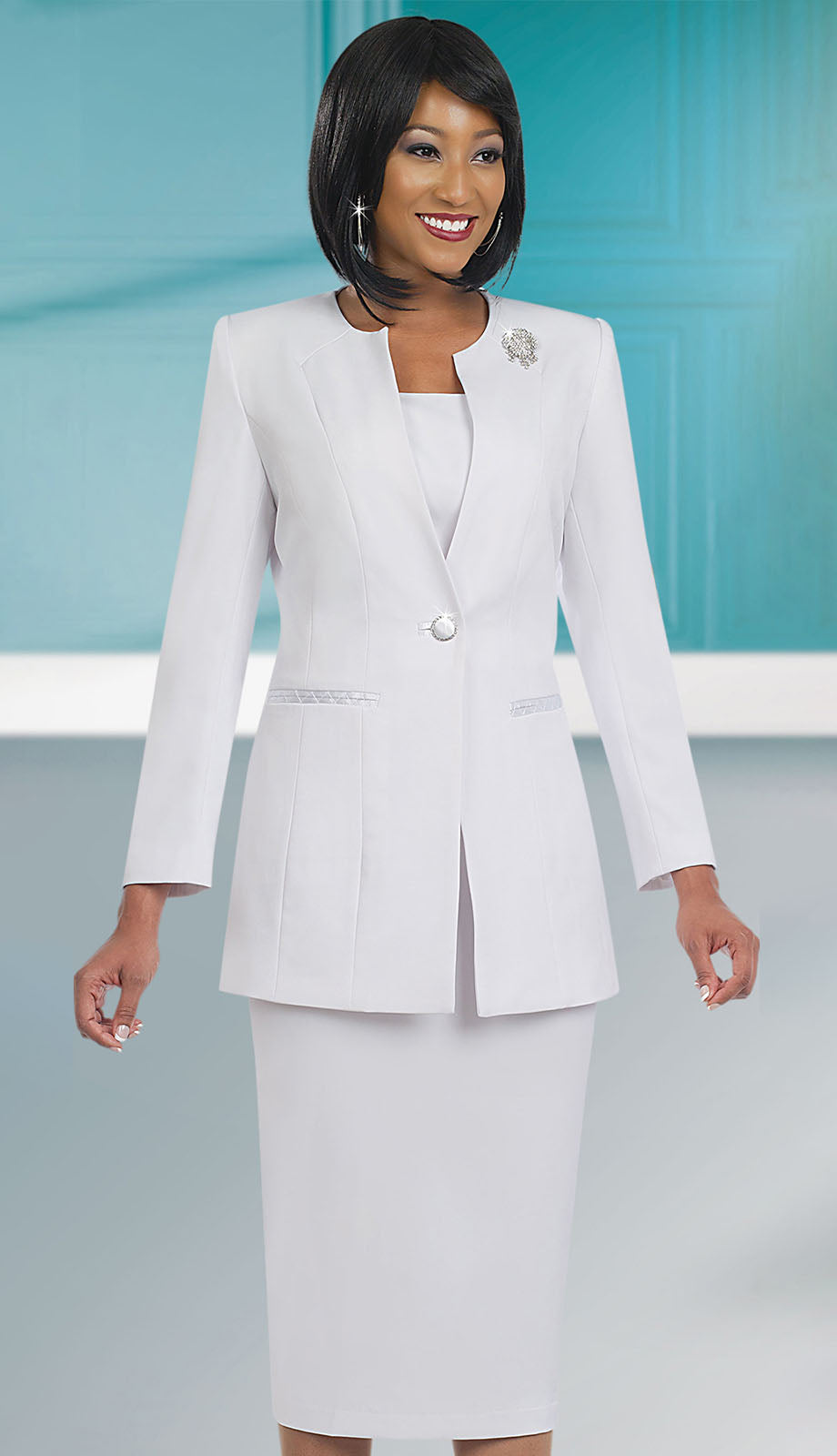 Ben Marc 78099-WHT Usher Suit