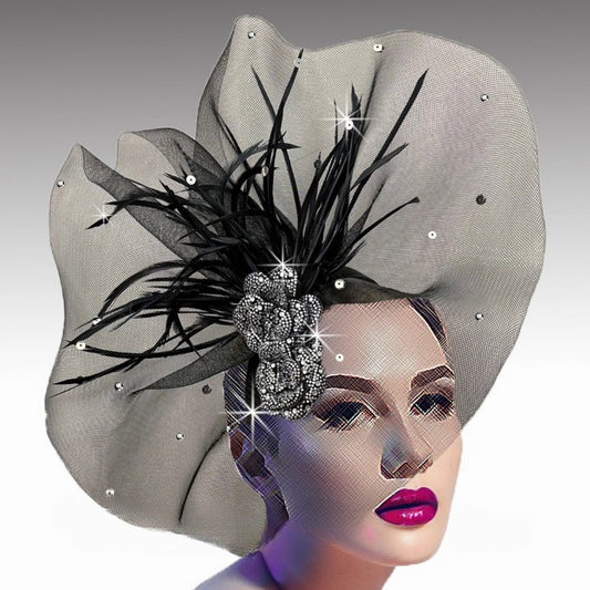 RADIANCE FA3345-BK Church Fascinator