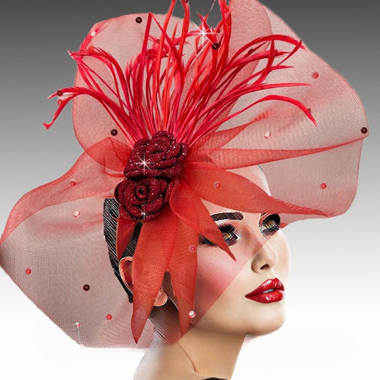 RADIANCE FA3345-RE-Church Fascinator