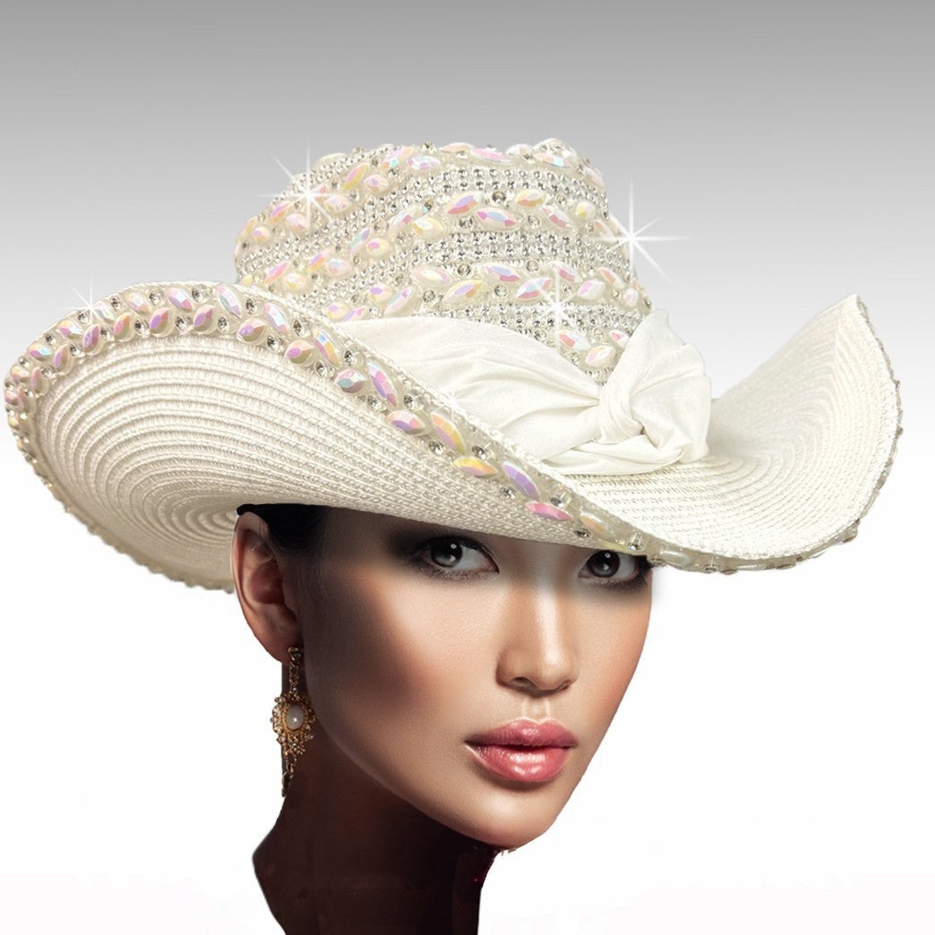Church Hat SC3408B BOOTS-N-BLING-WHITE AB