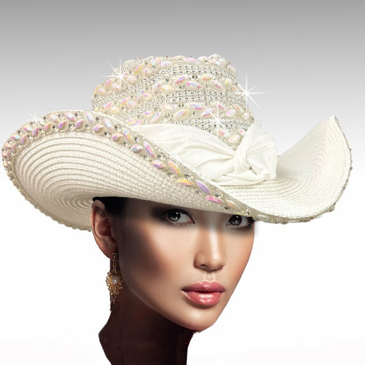 Church Hat SC3408B BOOTS-N-BLING-WHITE AB