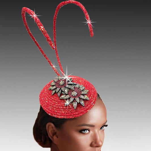 FA3427 CRICKET-CORAL Church Fascinator