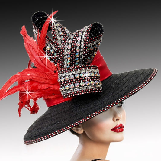 Church IANODELL-BLK-RED-QS Church Hat