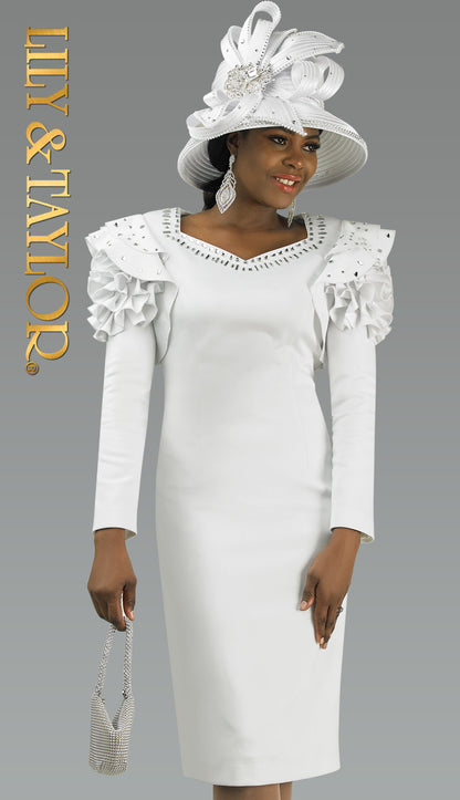 Lily And Taylor 4903-WHT-H Church Hat