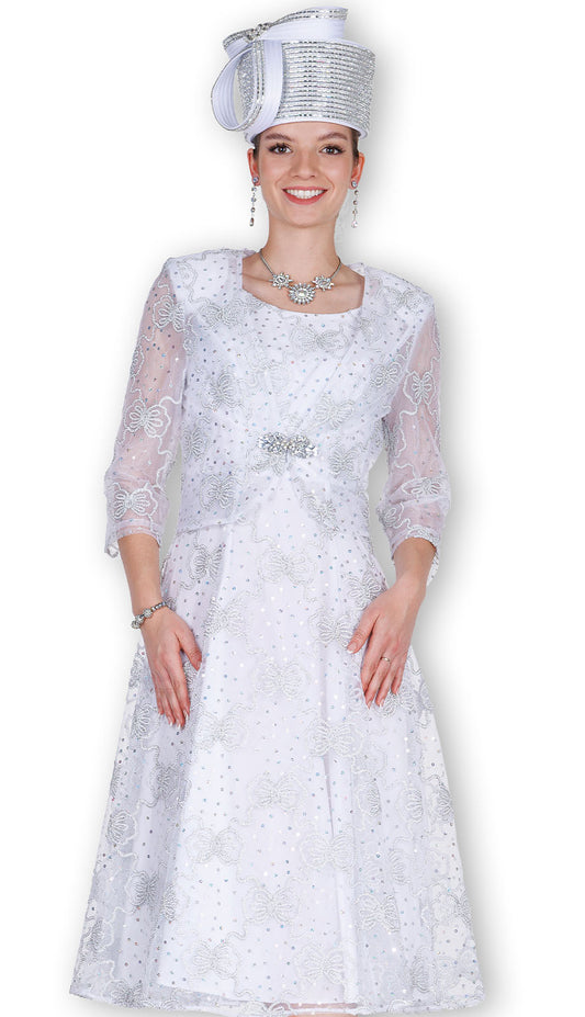 Elite Champagne 6459-WHT-H Church Hat