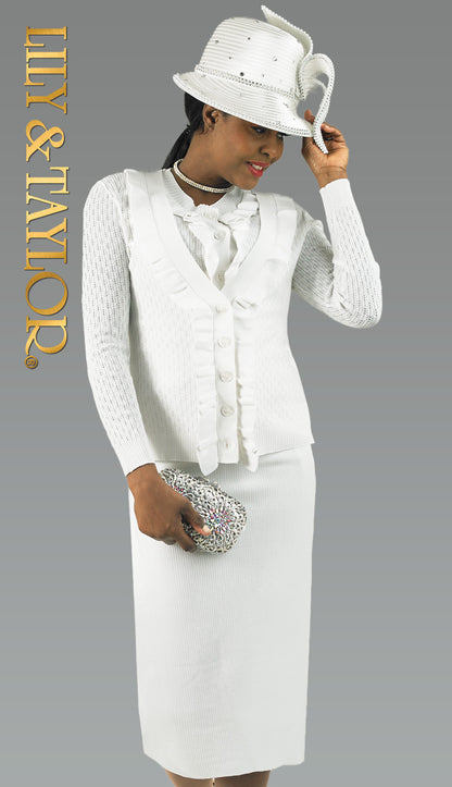 Lily And Taylor 833-WHT-HAT Church Hat