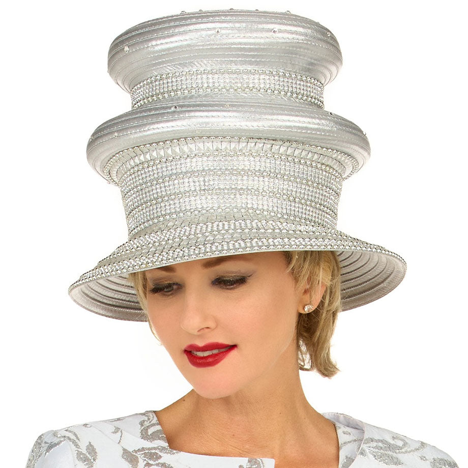 Giovanna HR22161-HAT-SLV-QS Church Hat