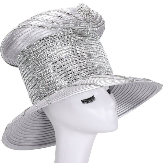 Giovanna HR22134-SLV Church Hat