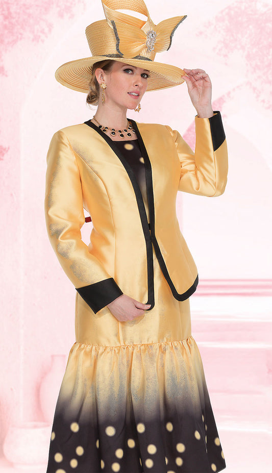 Elite Champagne 6069-YLW Church Dress