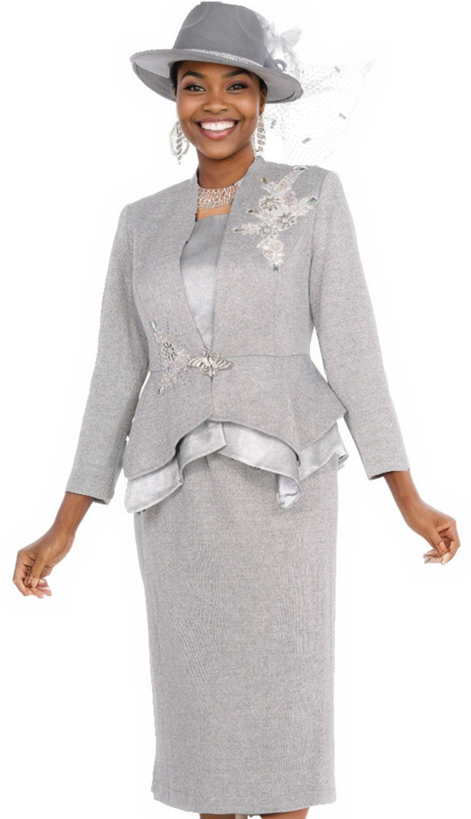 Champagne Italy 5959-GRY-IH Church Suit