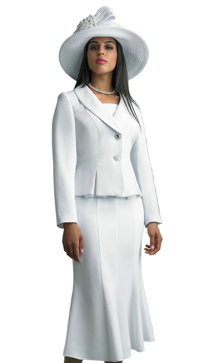 Church Suit 2834-WHT Lily And Taylor-Hat