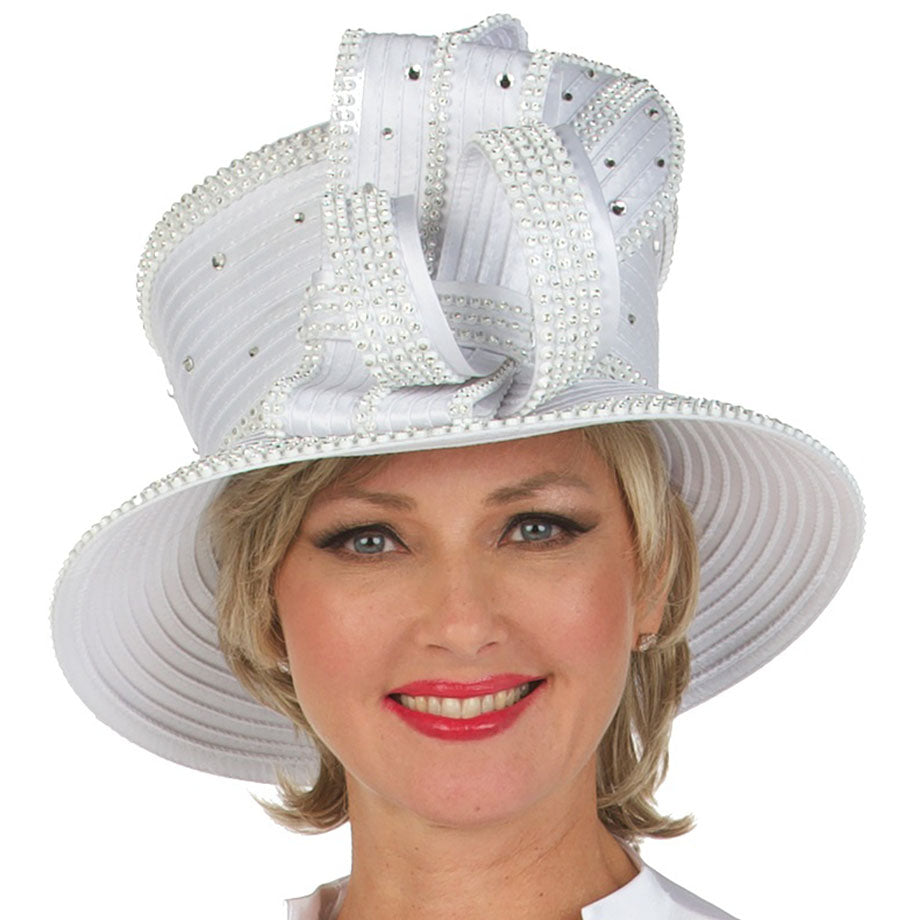 Giovanna HR22131-WHT Church Hat
