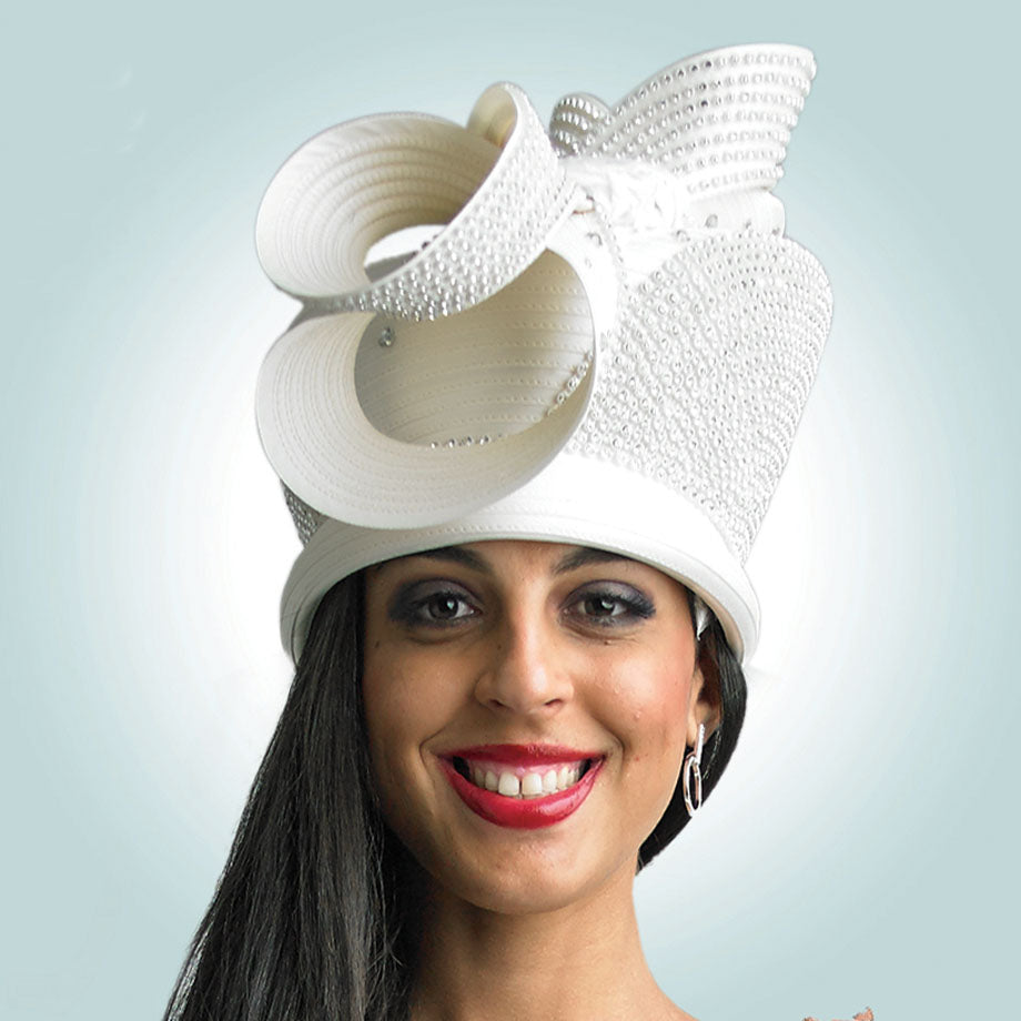 Lily And Taylor H389-WHT Church Hat