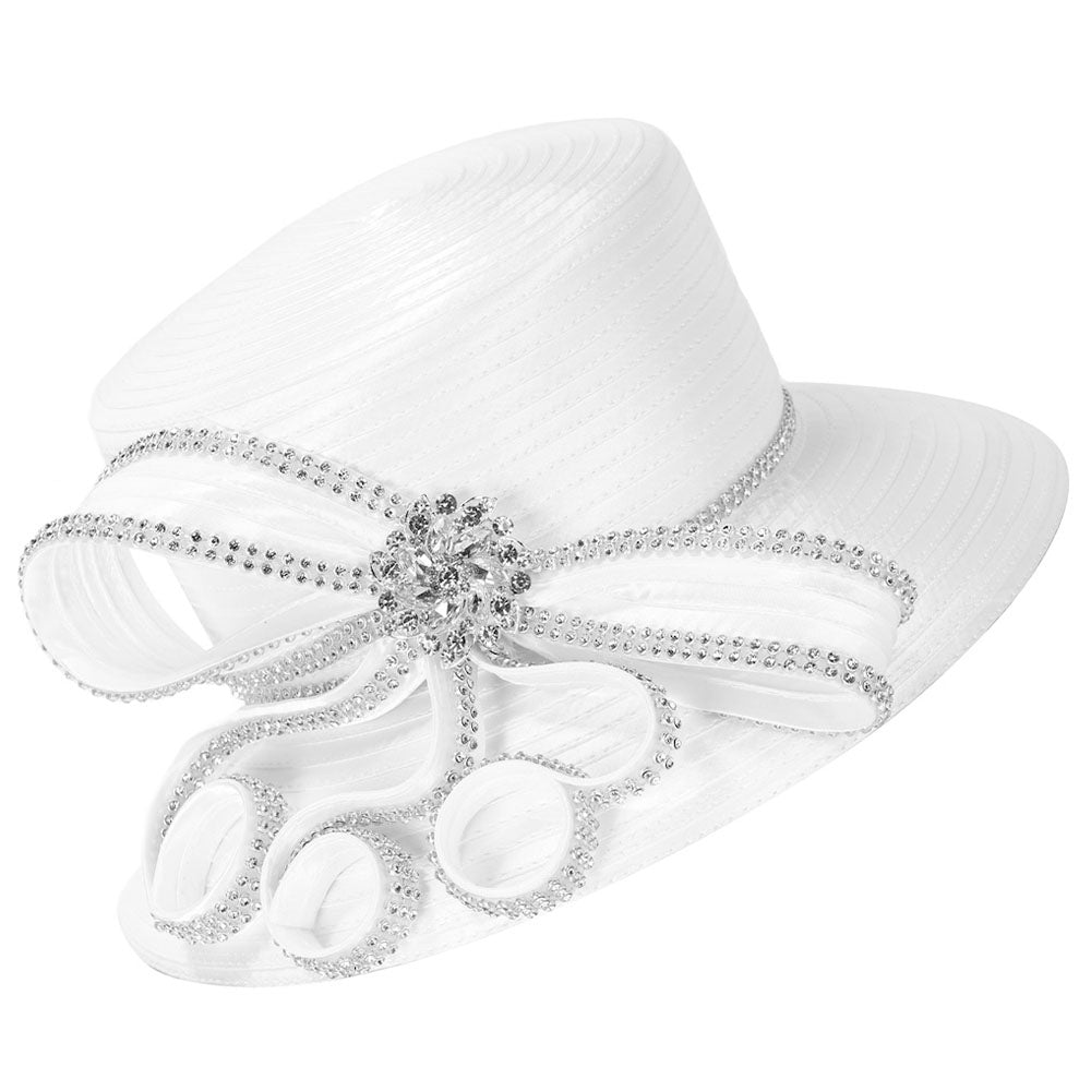 Giovanna HR1087-WHT Church Hat