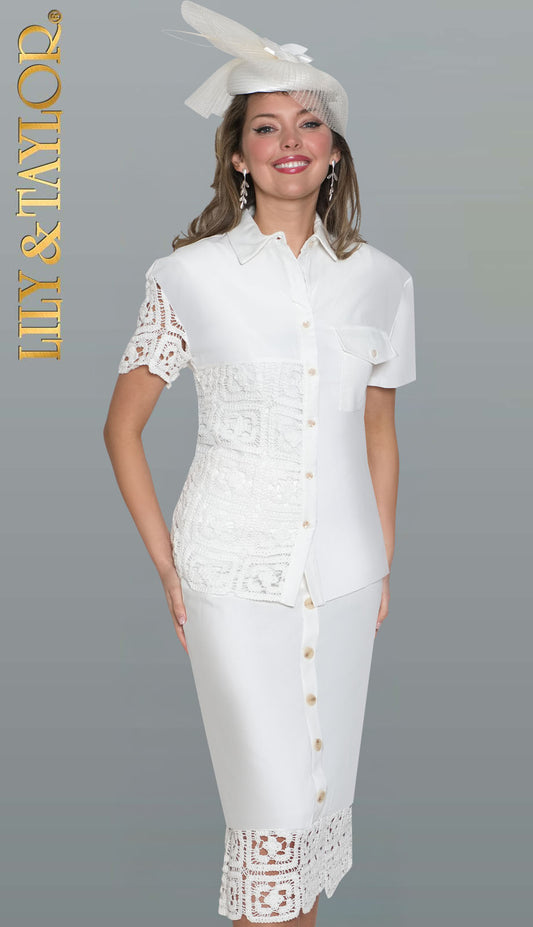 Lily and Taylor 5047-WHT-H Church Hat