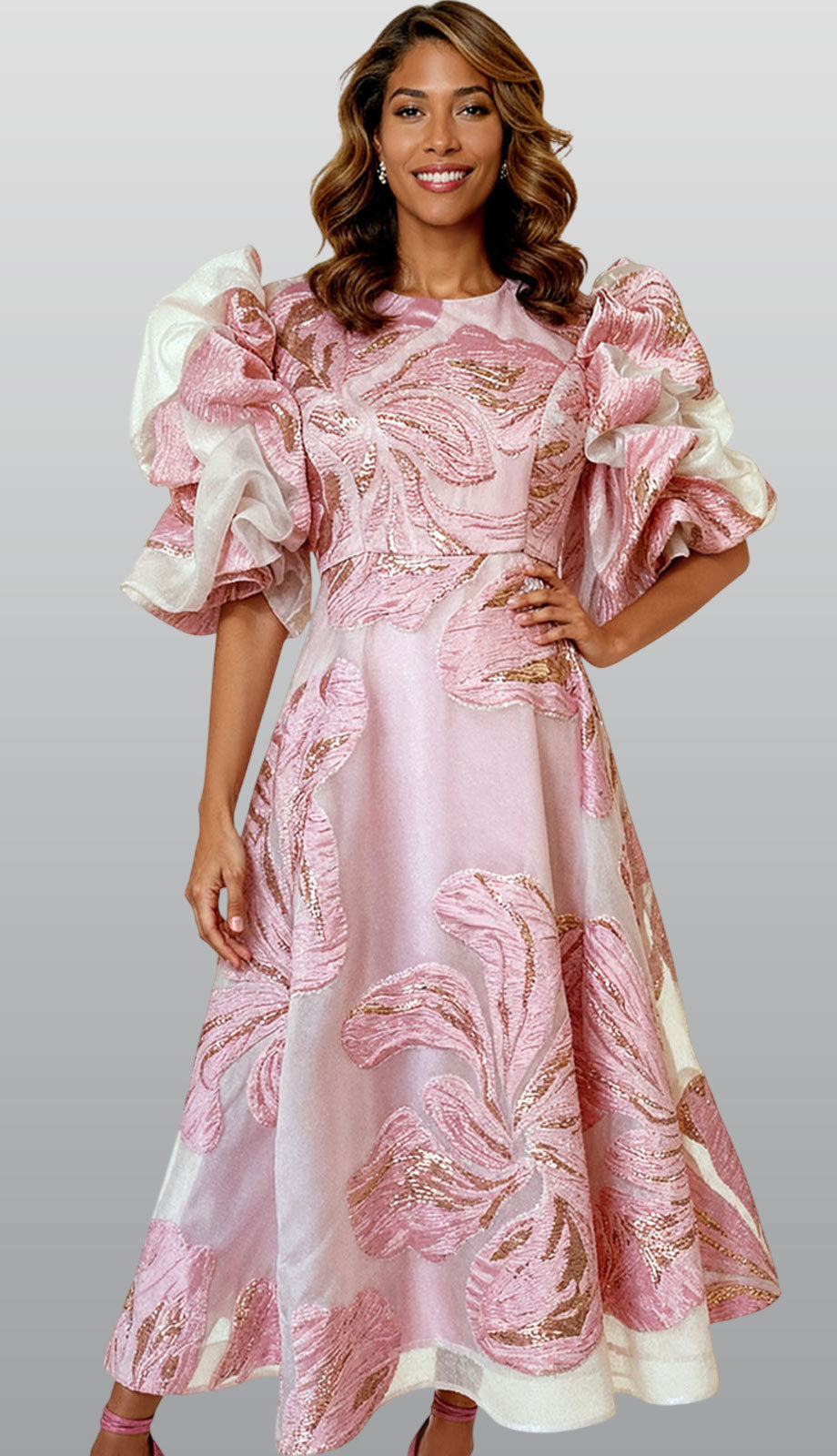 Donna Vinci 12266-PNK-IH Church Dress