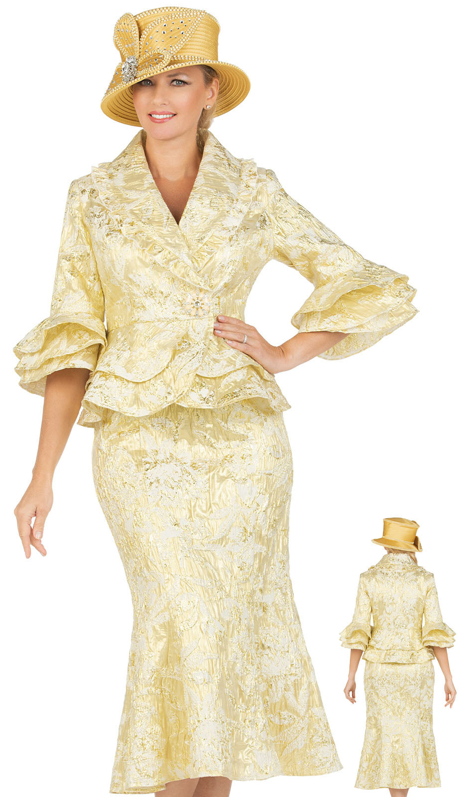 Mia By Giovanna 1165-GLD Church Suit