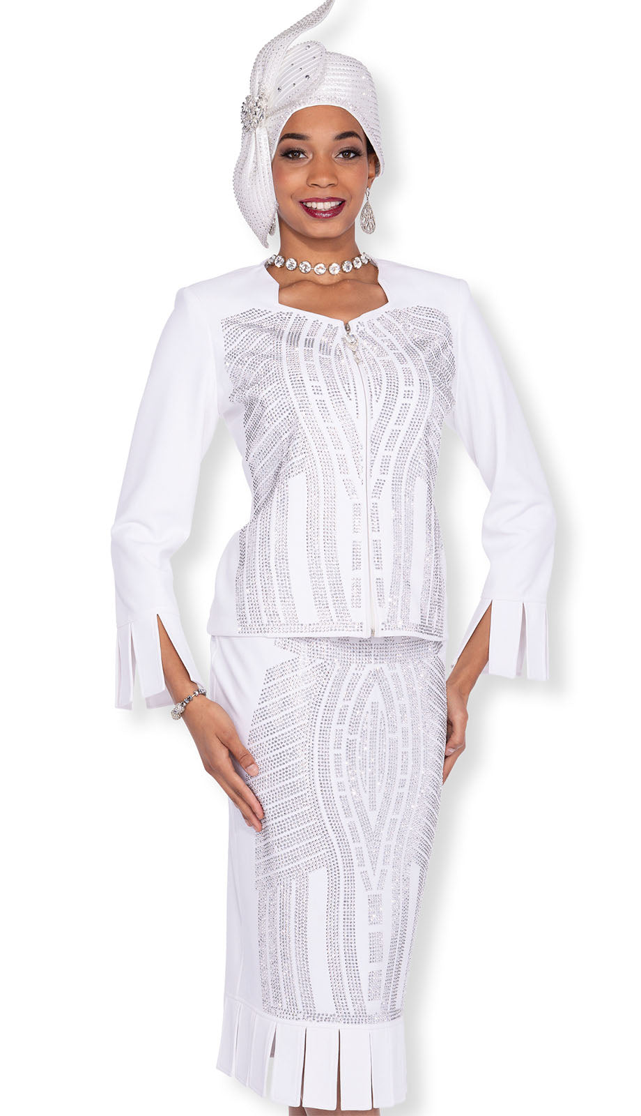 Elite Champagne  5982-WHT-QS Church Suit