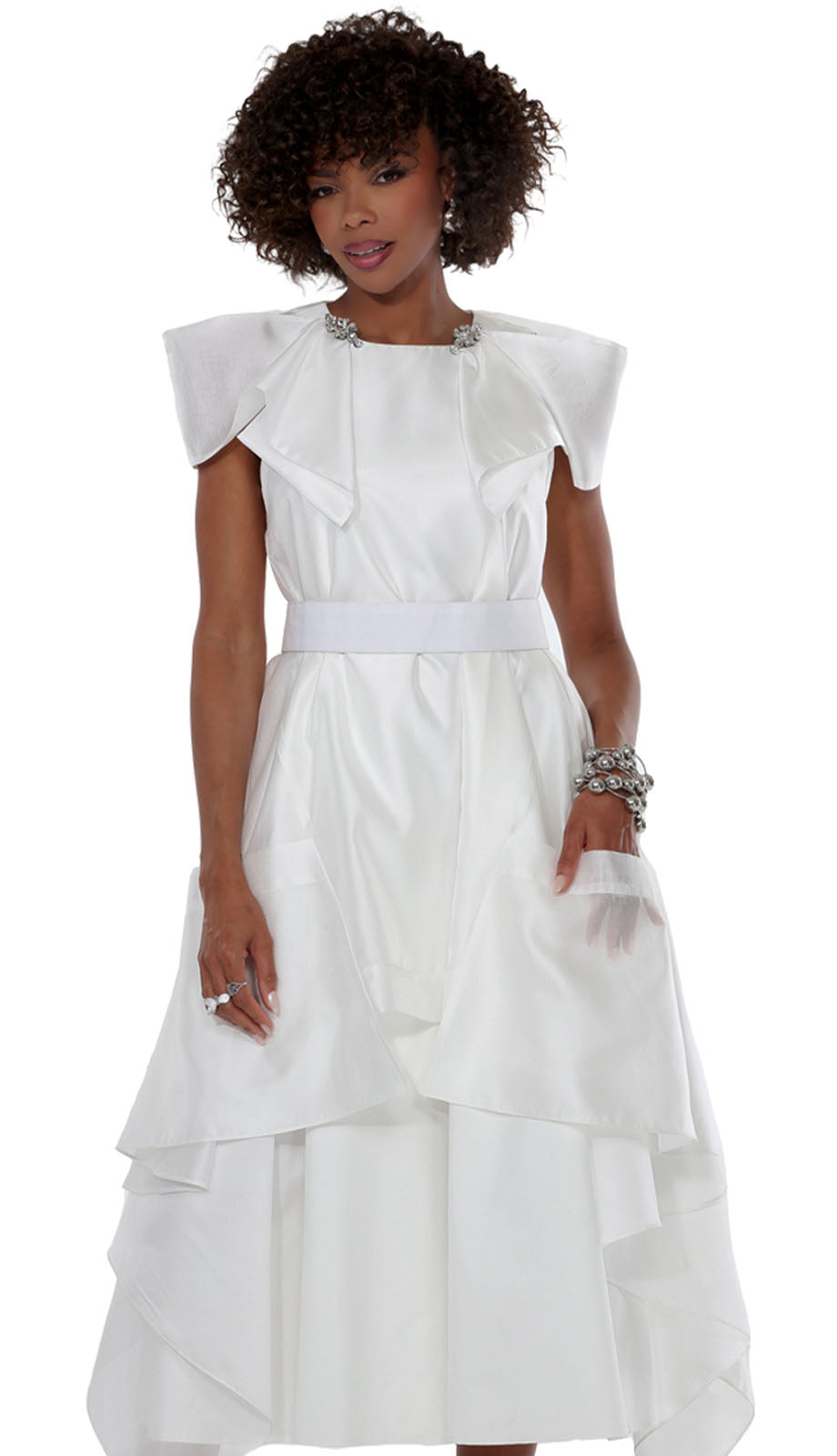 Love The Queen 17607-WHT Church Dress