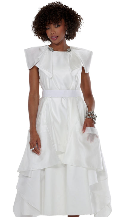 Love The Queen 17607-WHT Church Dress