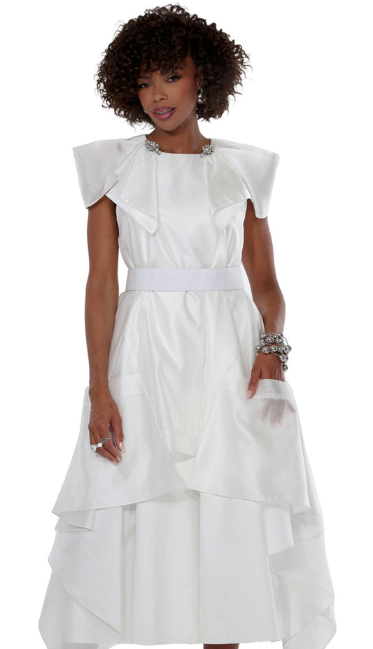 Love The Queen 17607-WHT Church Dress