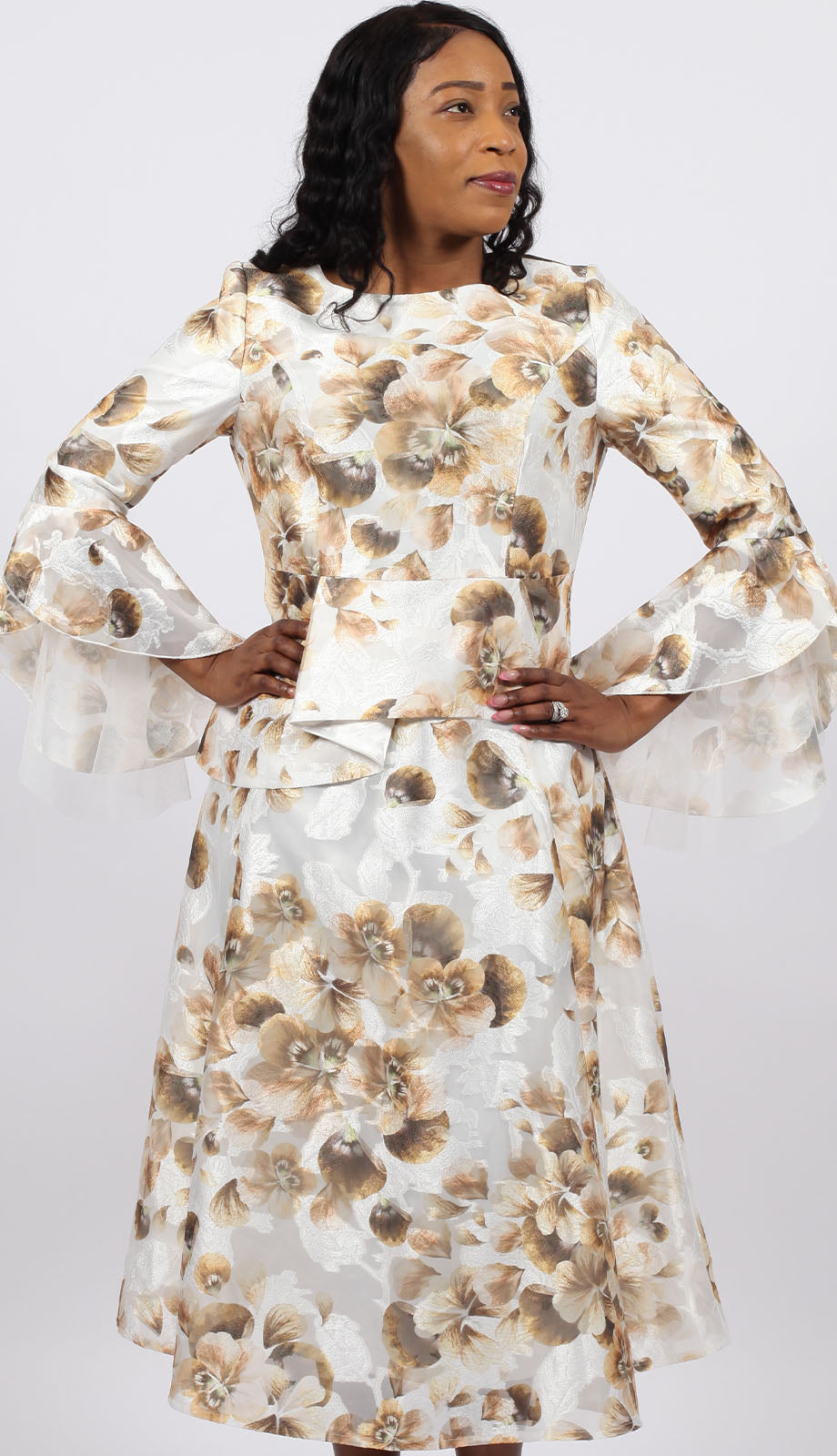 Diana Couture 8927-BRN-CO Church Dress