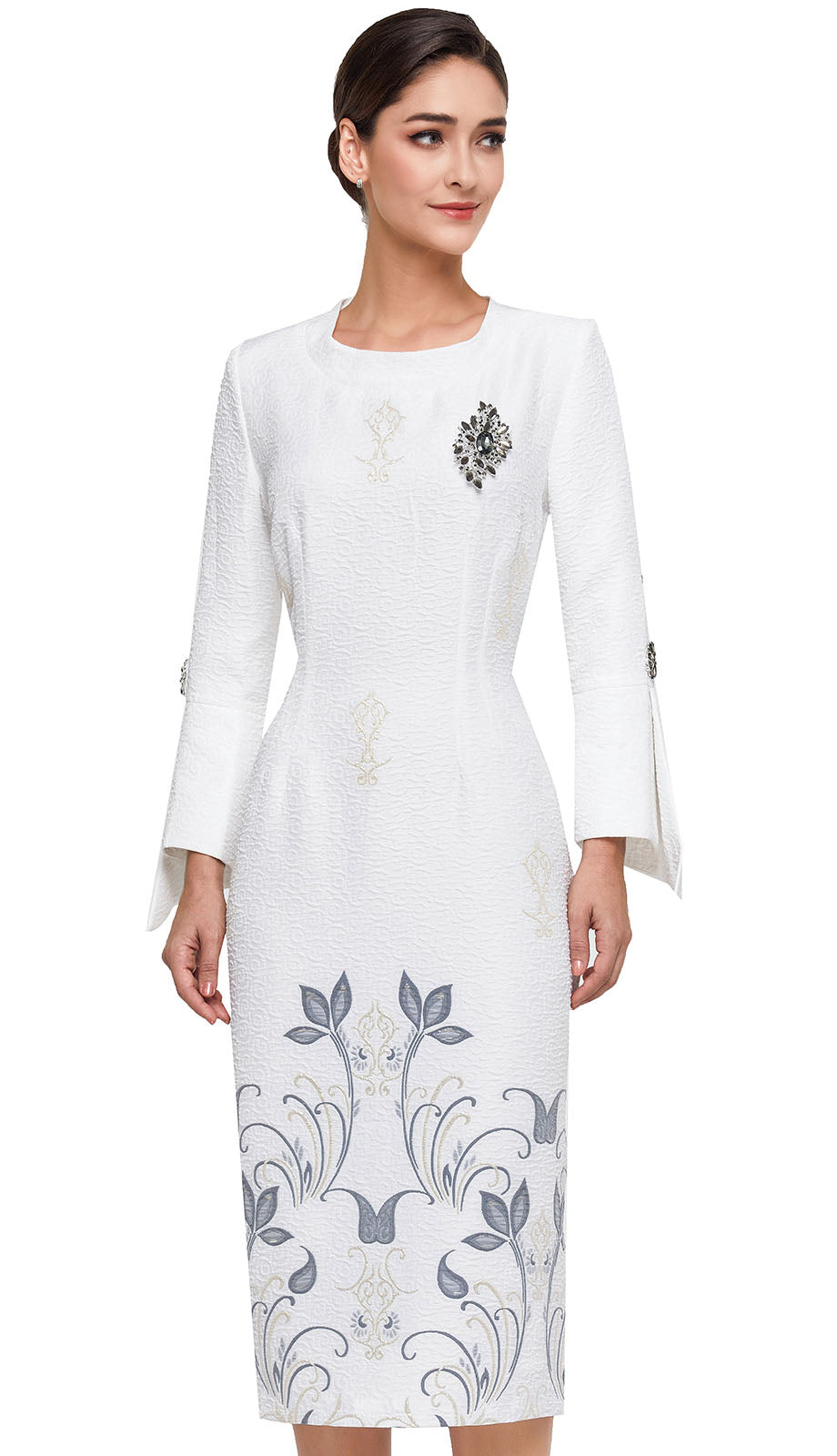 Serafina 6207-GRY Ladies Church Dress