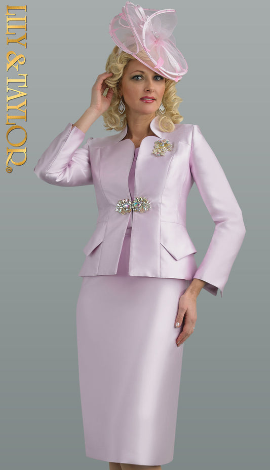 Lily And Taylor 3953-ROSE Church Suit-Hat