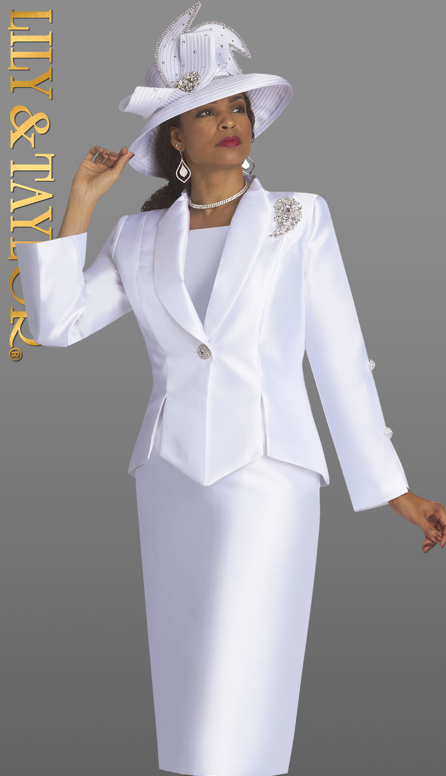 Lily And Taylor 4343-WHT-IH Church Suit